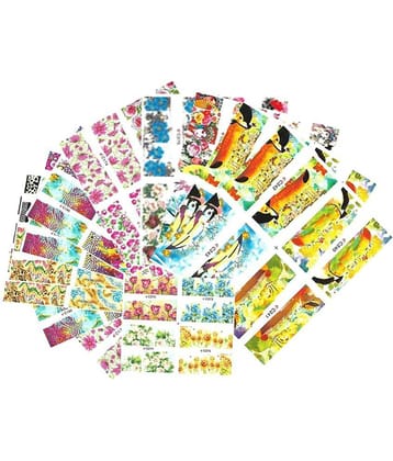 FOK 24 Pcs Nail Art Water Stickers Nails Decals Decorations Manicure Tips (Random Design) 50 g