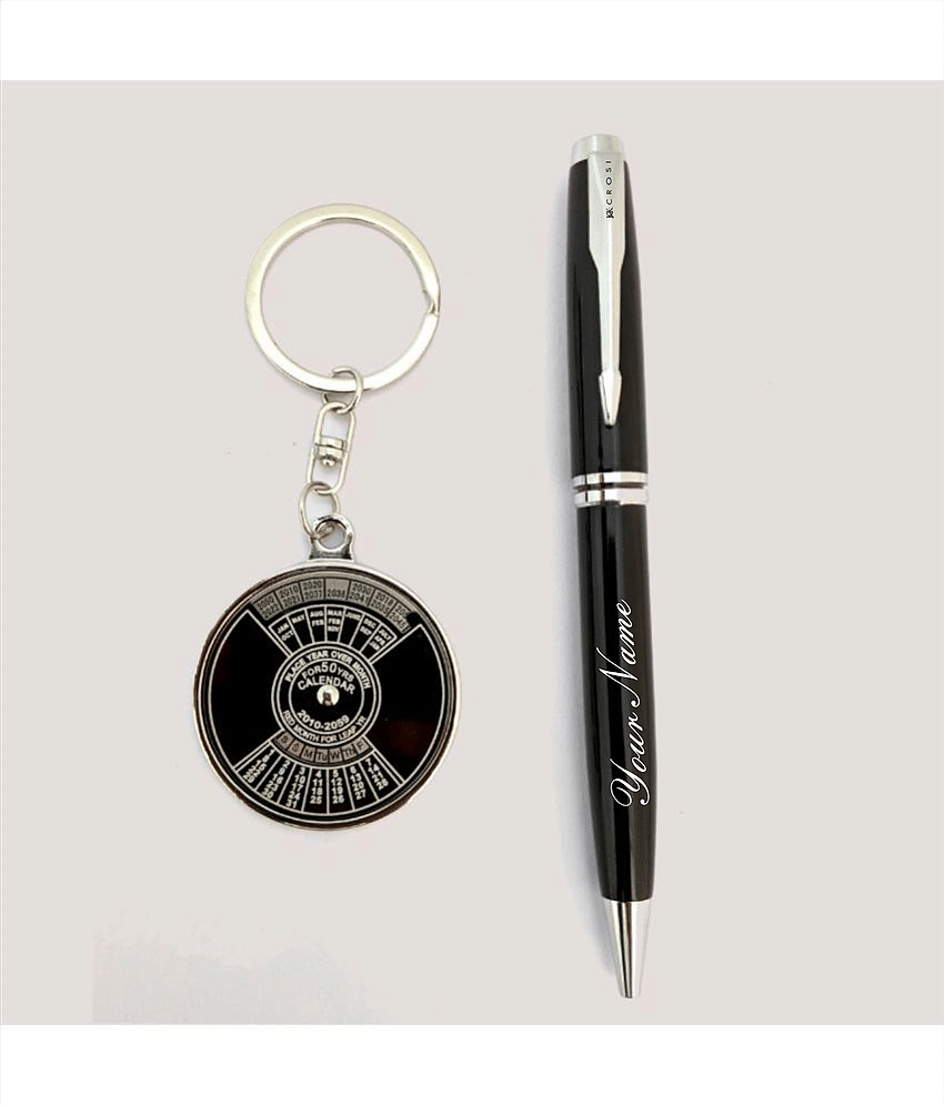 50 Years Calendar Keychain Set with pen Key Chain