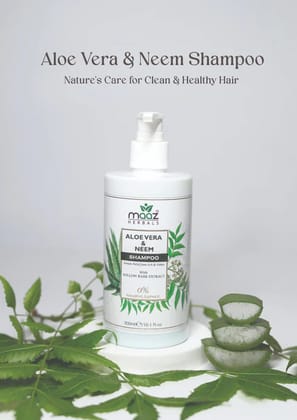 MAAZ Herbal Care Aloe Vera and Neem Shampoo 300 ml for Soft and Healthy Hair