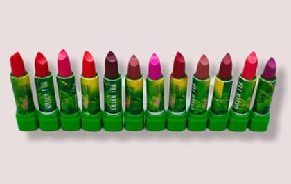 Elecsera Insta Beauty Green Tea Enrich Matte Premium Lipstick Pack of 12
