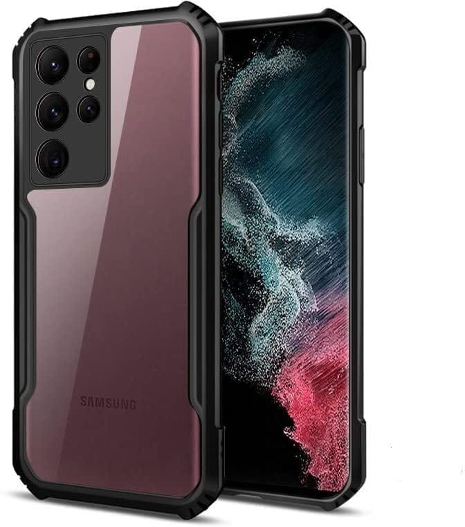 PLUGTECH Slim Shockproof Case | Matte Black Soft | Drop Protection | Precise Cutouts | Premium Mobile Cover for Samsung Galaxy S22 Ultra