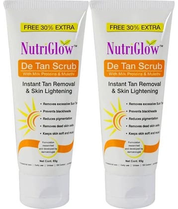 Nutriglow De Tan Scrub Facial Scrub Each 65gm (Pack of 2)