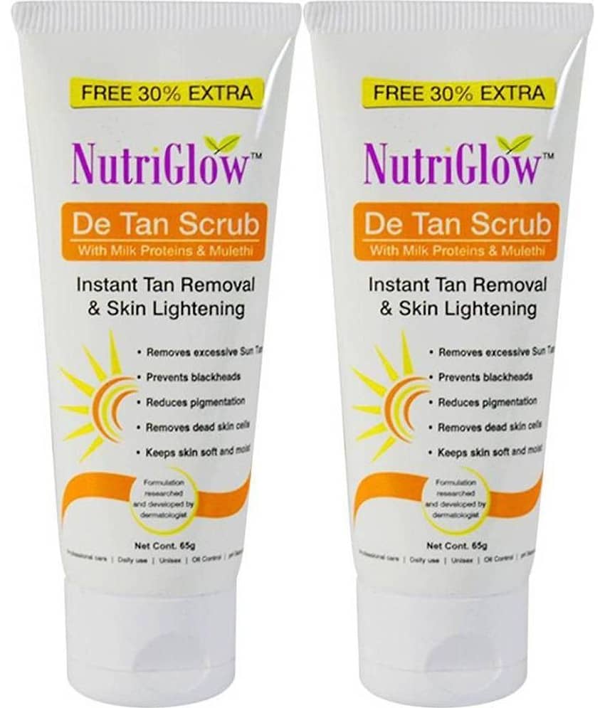 Nutriglow De Tan Scrub Facial Scrub Each 65gm (Pack of 2)