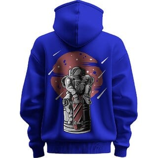BULL CLOTHING Men's Astronaut Exploration Dark Blue Hoodie  Perfect for Comfort ,Soft and Long-Lasting Wear (XL)