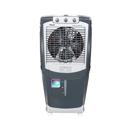 BHABURLY Burly Coolair Pro 75 Ltr Desert Portable Cooler With Anti Bacterial Honeycomb, Auto Refill Powerfull Motor, Auto Swing & Castor Wheel- Grey