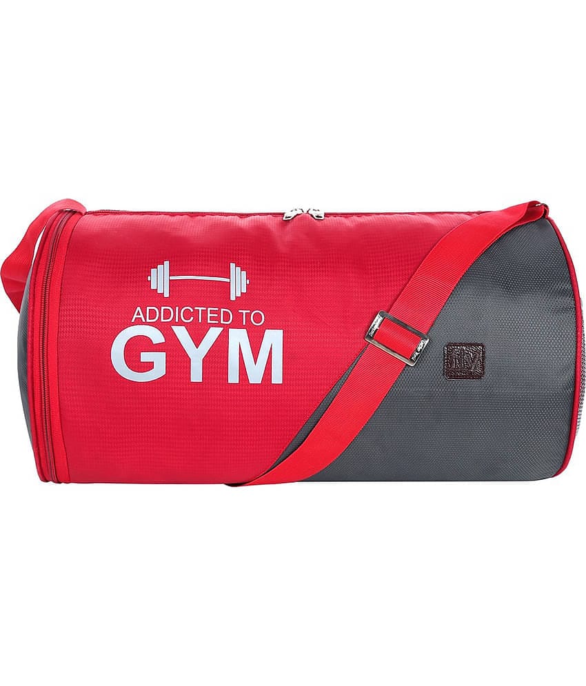 Leather World - Red Nylon Duffle Bag