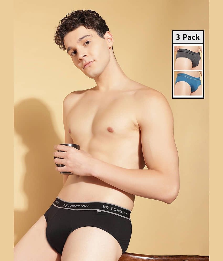 Force NXT Pack of 3 Cotton Briefs For Men's ( Multicolor )