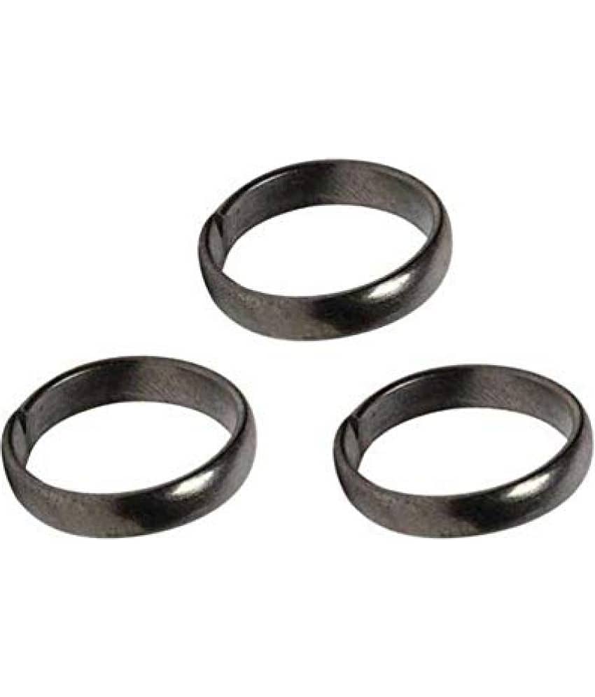 Rudradivine Black Horse Shoe Ring - Pack Of 3