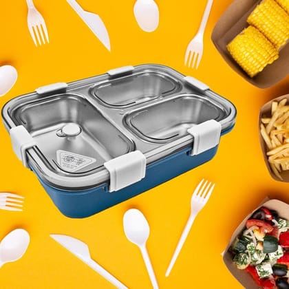 3 COMPARTMENT TRANSPARENT STAINLESS STEEL LUNCH BOX FOR KIDS, TIFFIN BOX, LUNCH BOX, LUNCH BOX FOR KIDS, INSULATED LUNCH BOX, LUNCH BOX FOR OFFICE WOMEN AND MEN, STAINLESS STEEL TIFFIN BOX FOR BOYS, GIRLS, SCHOOL OFFICEassorted colour