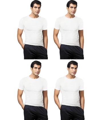 VIP Pack of 4 Cotton Basic Vest For Men ( White )
