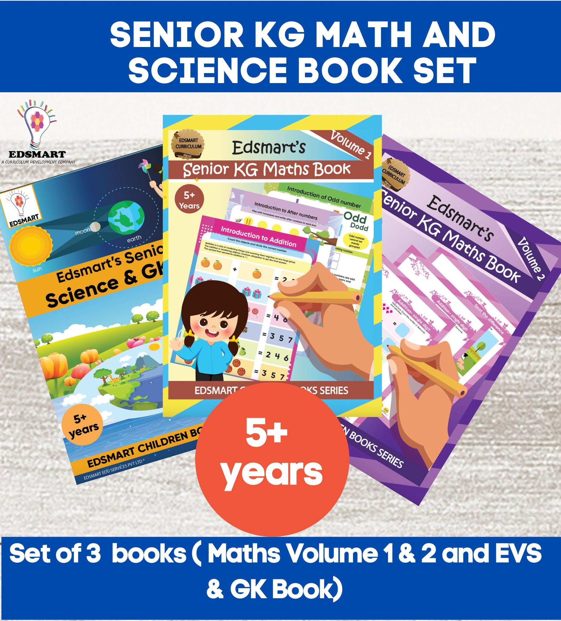 Edsmart Senior KG Maths and Science GK Books/ UKG CBSE Maths and Science Workbooks/ Upper Kindergarten Maths worksheets for 5 years old/ UKG GK book [Paperback] [Mar 31, 2019] EDSMART EDU SERVICES PRIVATE LIMITED and EDSMART EDU SERVICES PVT LTD