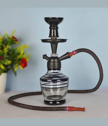 Metalmastery Black 28 cm Glass Table Hookah - Pack of 1