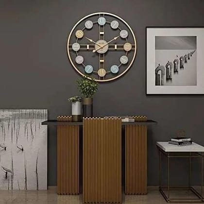 Writings on the Wall Colorful Numbers Wall Clock 2 Feet Modern Decorative Statement Clock Made of Iron
