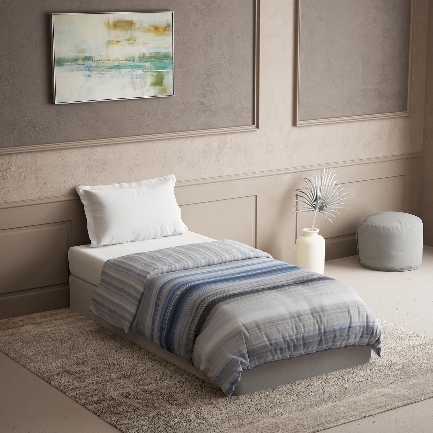 DDECOR - The Prime Collection 100% Cotton Contemporary Pattern 145TC Single Winter Quilt|152 CM X 224 CM| - Blue