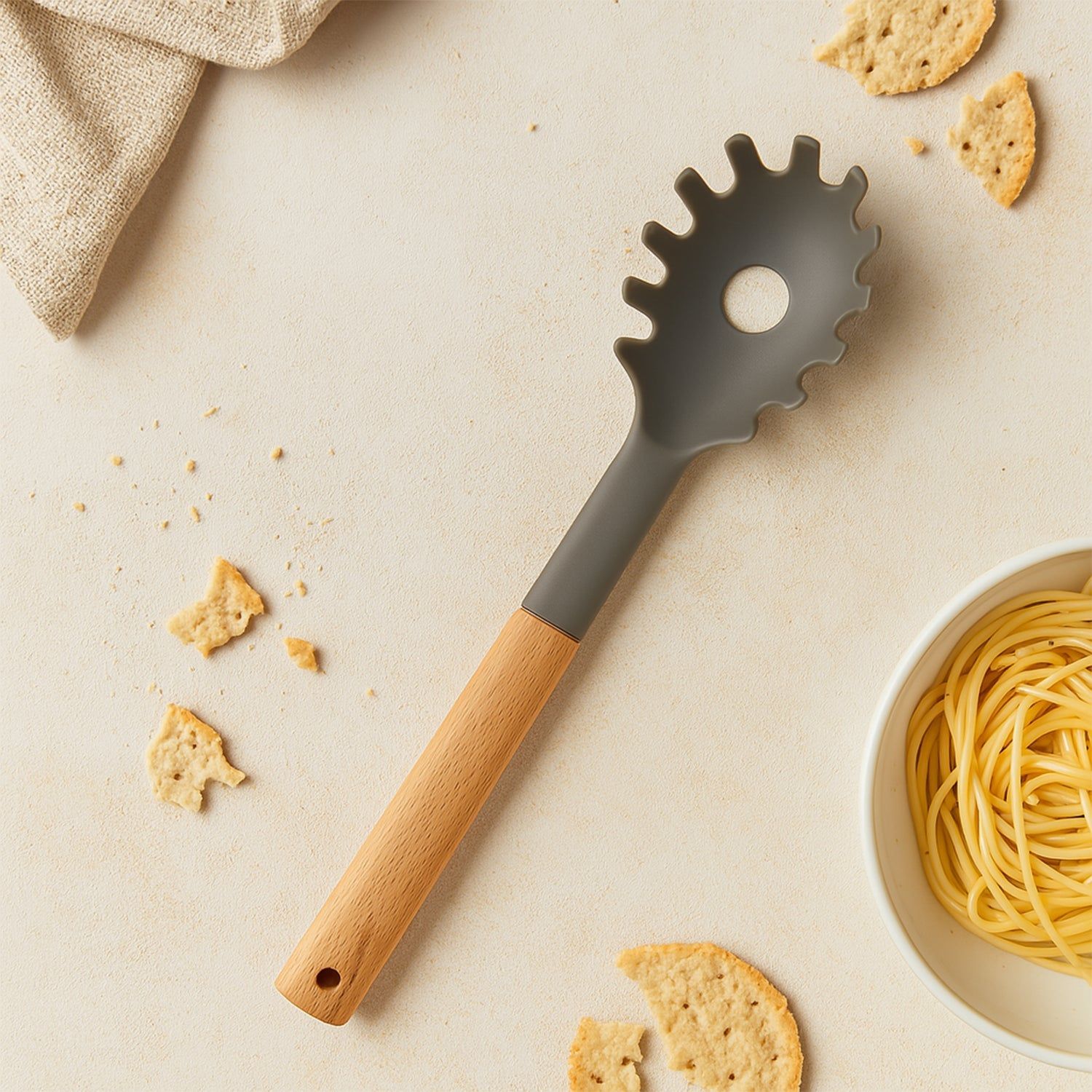 Plastic Kitchen Accessories Whisk , Pasta Spoon & Soup Spoon Heat Resistant  Non Stick Spoons Kitchen Cookware Items  (1 Pc )