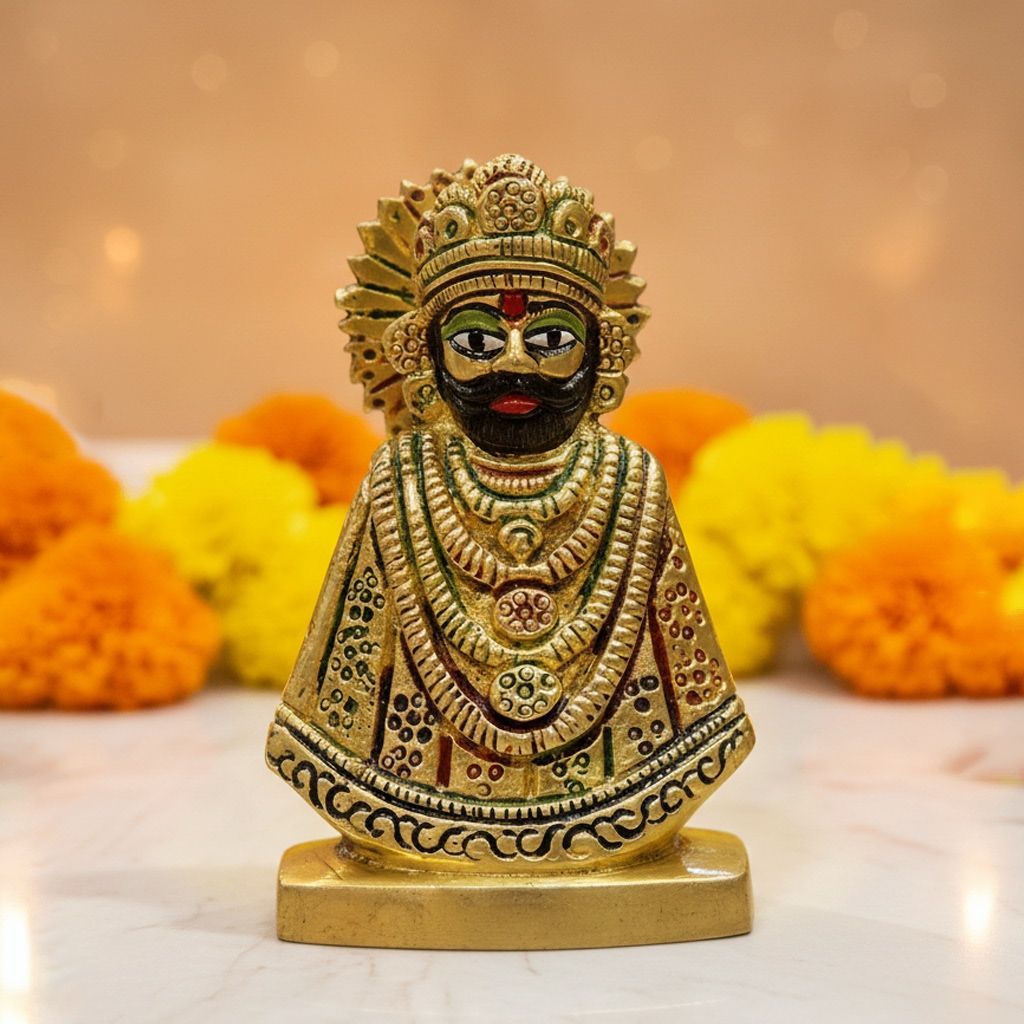 Brass Khatu Shyam Statue – Shri Khatu Shyam Ji Brass God Idol, Height : 3.5 Inch (BSMAS1305 C)