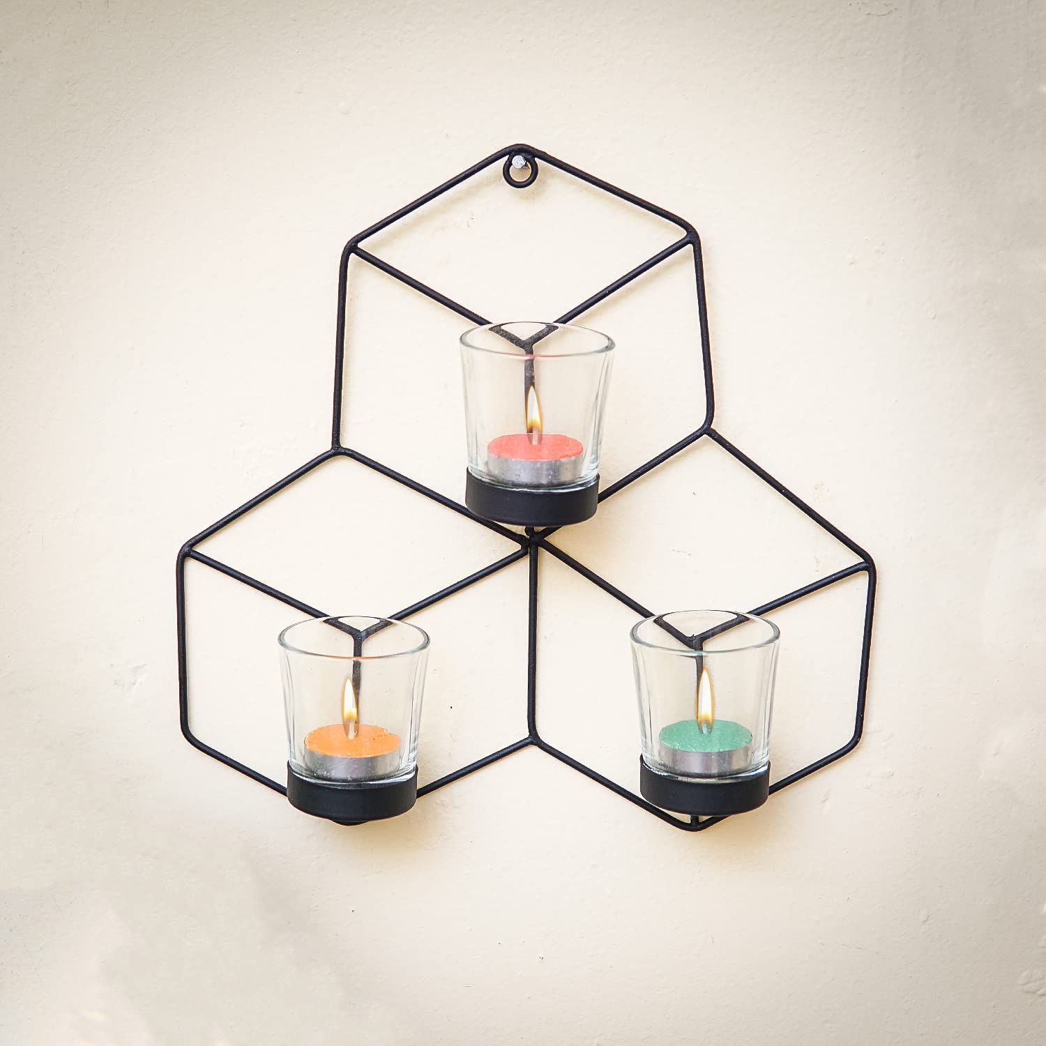 Craftlayout Iron Hanging Tea Light Candle Holder 11 Inch