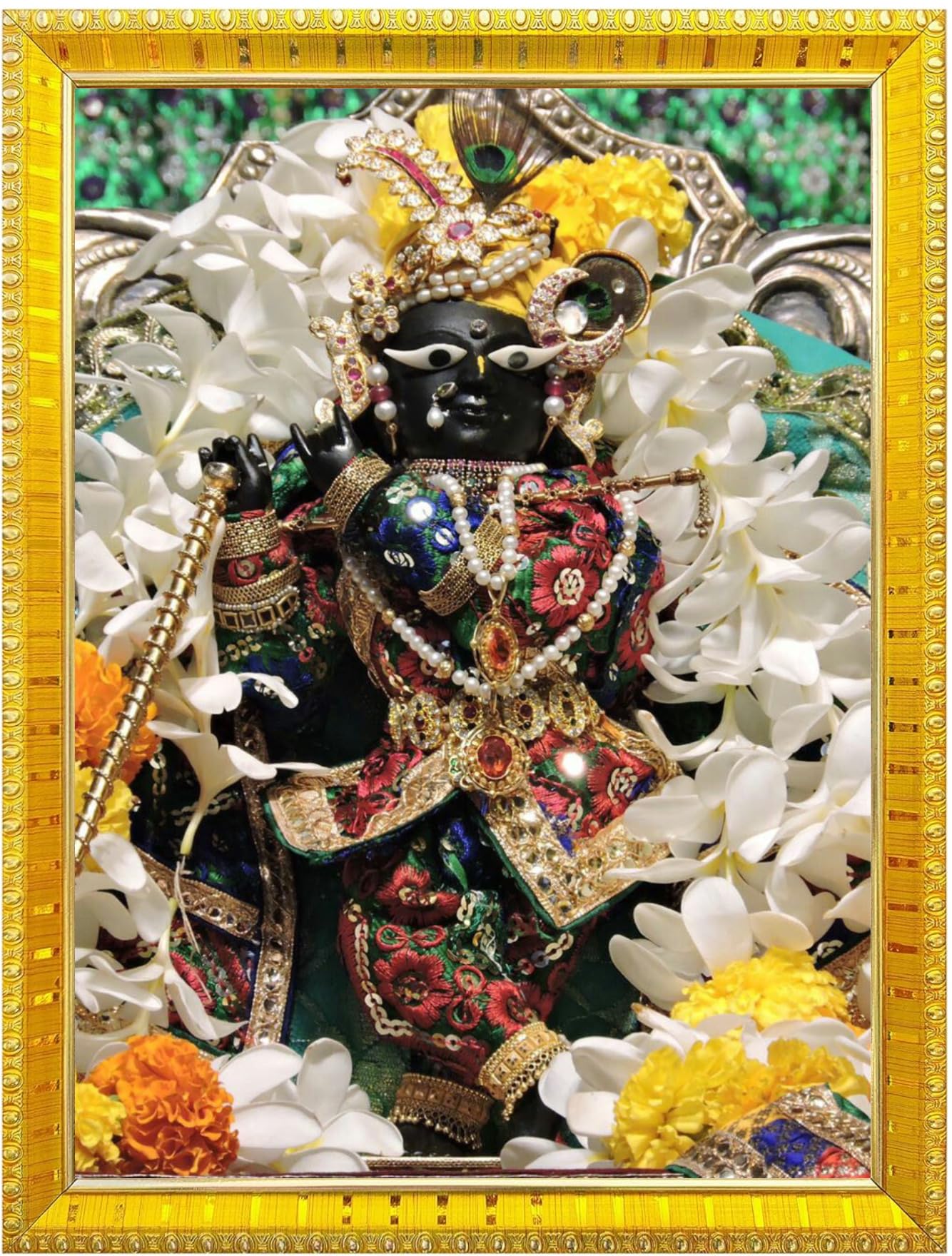 NOKKES Radha Raman Vrindavan Radha Raman Thakur Ji Photo Frames Religious Photo frame 5X7 Inch Photo Frame_QWW48