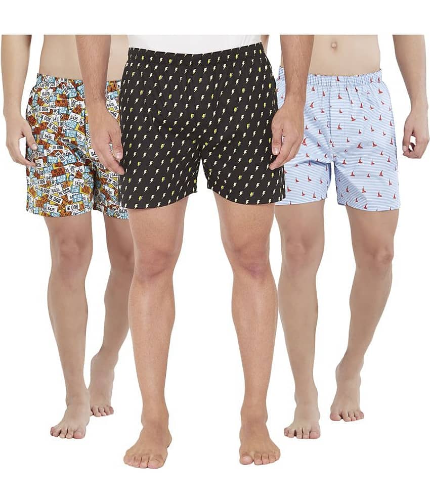 XYXX Pack of 3 Cotton Boxers For Men's ( Multi )