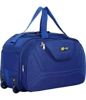 AXEN BAGS 50 Ltrs Navy Polyester Duffle Trolley