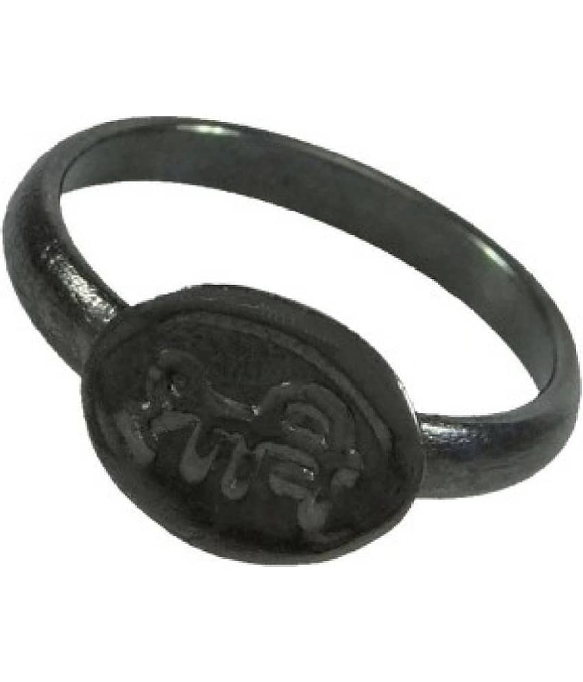 KESAR ZEMS Shani Dosha Niwaran Black Horse Shoe Iron Ring SIZE-21