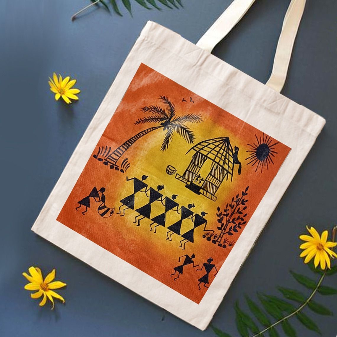 Warli Painting on Cloth Bag DIY Kit by Penkraft