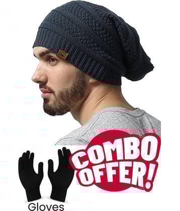 Paryag Pack of 1 Woollen Men's Cap ( Grey )