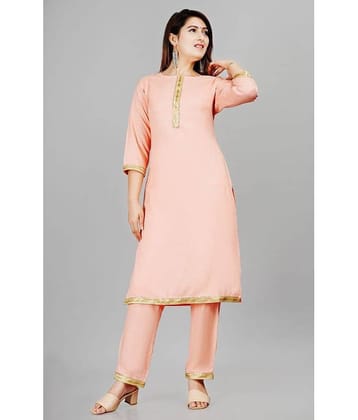 SIPET - Pink Straight Rayon Women's Stitched Salwar Suit ( Pack of 1 )