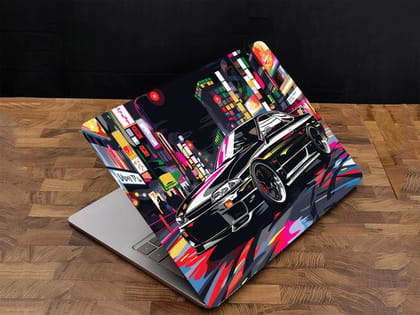 Custom Fit Laptop Skin Sticker for all Laptop & Notebook upto 15.6 inches - Minimalistic Car