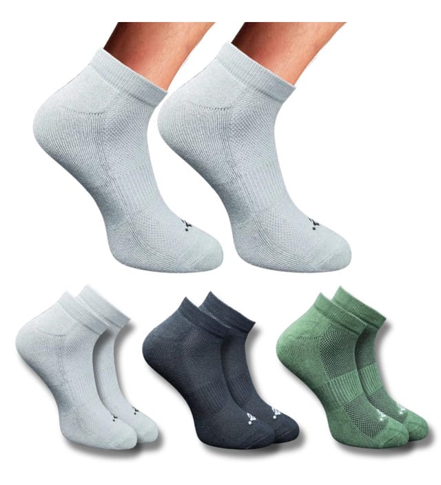 3-Pair Set Unisex Casual Cotton Printed Low Cut Socks (Multicolor)