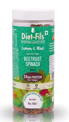 Beetroot Spinach Snack with Pea Protein Lemon & Mint Combo | Gluten Free | 24 G Protein per pack | Roasted not fried | Healthy  Snacks | No MSG | Zero Transfat |  150 G x 3