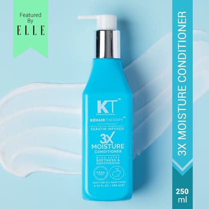 KT Professional 3X Moisture Conditioner for Dry Hair, Hydrates Hair & Reduces Frizz - 250ml