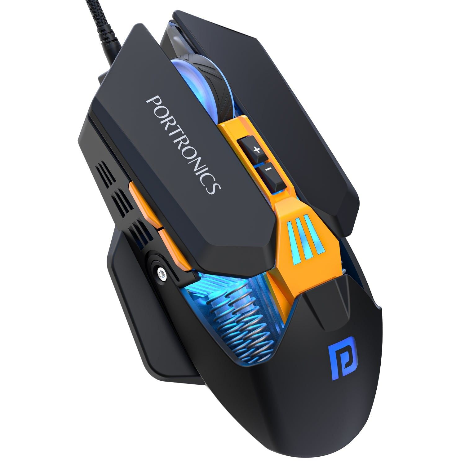 Portronics Vader 2.0 Wired Gaming Mouse with 7 Programmable Button Control, Adjustable DPI Upto 7100 Gaming Grade, 10 Million Clicks, RGB LED Lights, Ultra-Responsive 7000fps,1.5M Cable