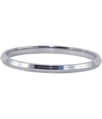Shiv Jagdamba 2.75 Inch And 8 mm Width Pujabi Silver Stainless Steel Round Kada For Men And Women