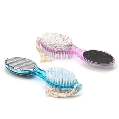 Elecsera Foot File With Pedicure Brush(4 in 1) Pack of 2 (Multicolor) (Multicolor)