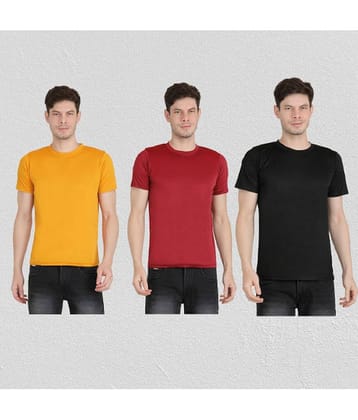 Ben Toi Pack of 3 Polyester Regular Fit Men's T-Shirt ( Yellow )