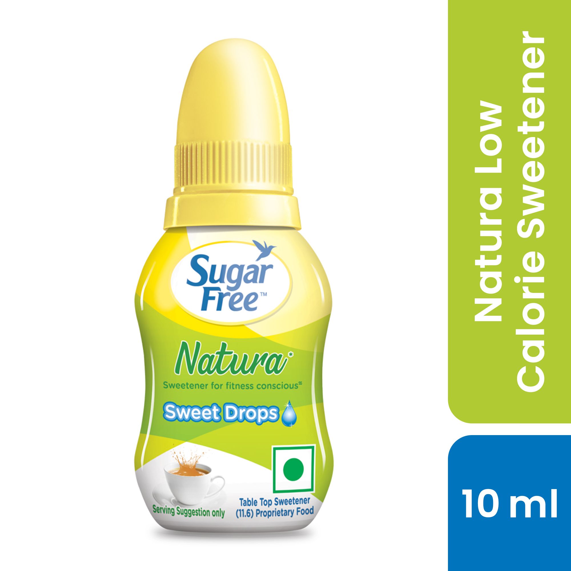 Sugar Free Natura, Drops 10ml | Equivalent to Sweetness from 1Kg Sugar | 100% Safe| Scientifically Proven & Tested|Sweet like Sugar but with zero calories|