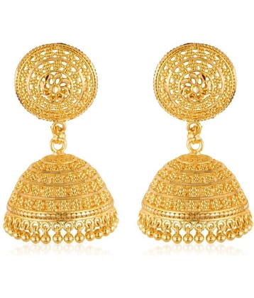 VIVASTRI Golden Jhumki Earrings ( Pack of 1 )