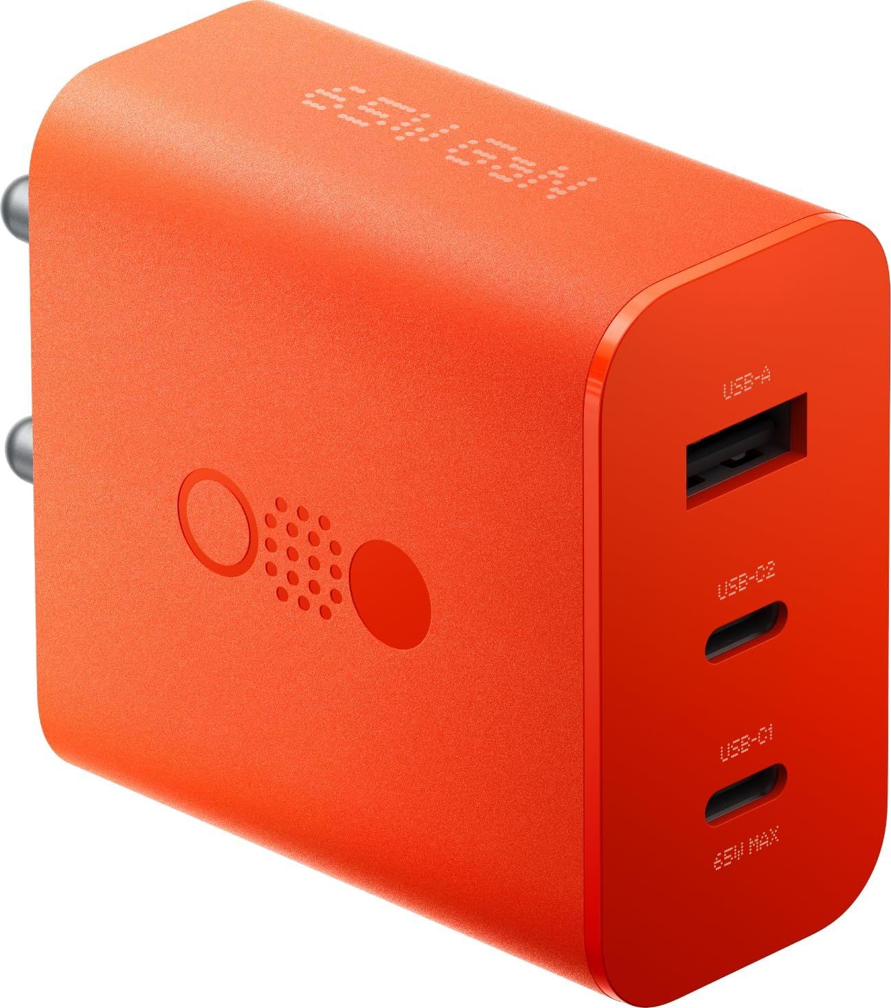 Orange CMF By Nothing 1 65W 3 in 1 Type C Mobile Phone Charger Adapter Compatible with CMF by Nothing Phone 2a, Phone 2, Phone 1 Support 65 W Power Delivery...(Open Box)