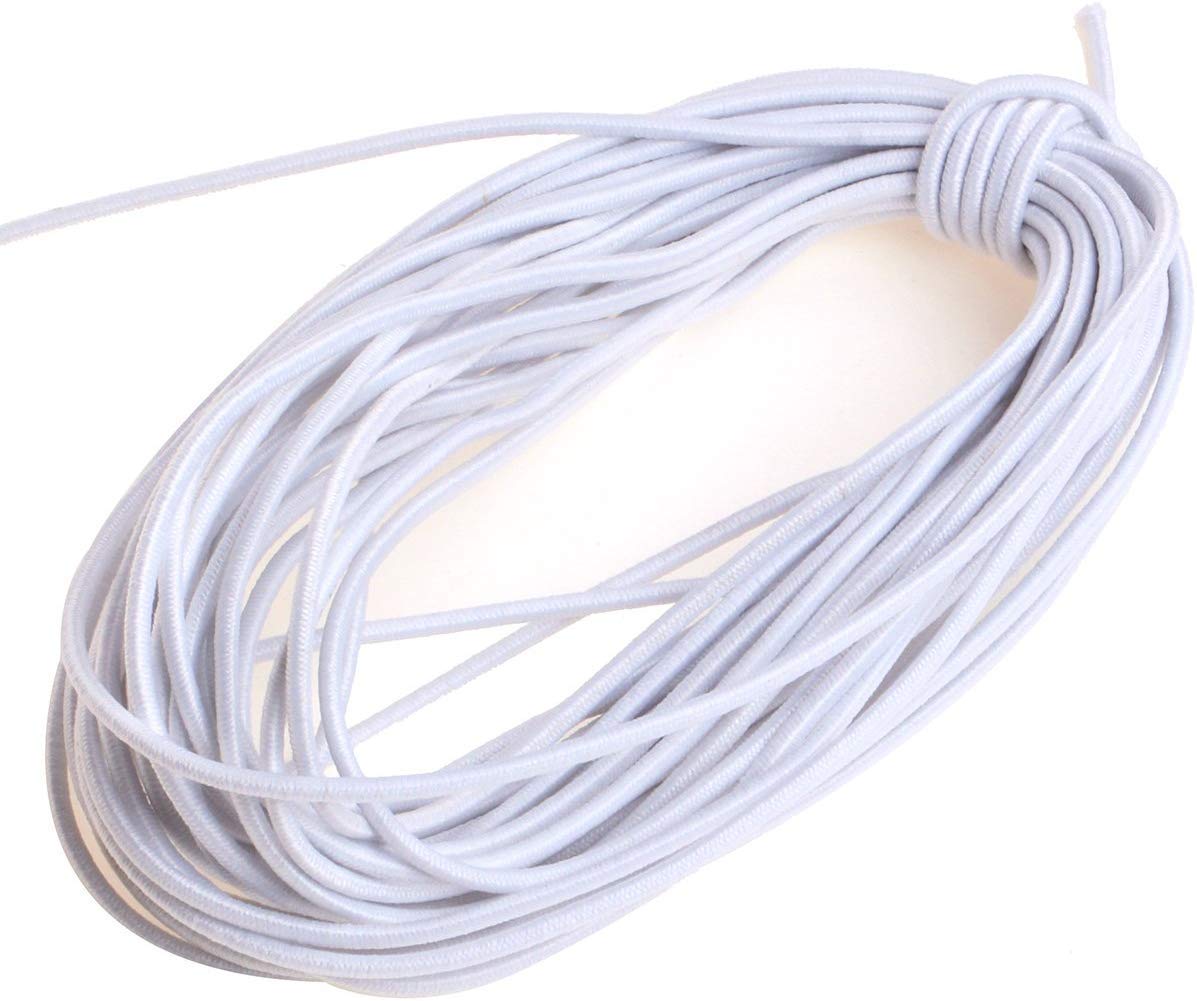 Nawani 4 mm White Round Heavy Elastic Cord Length 8 Meters