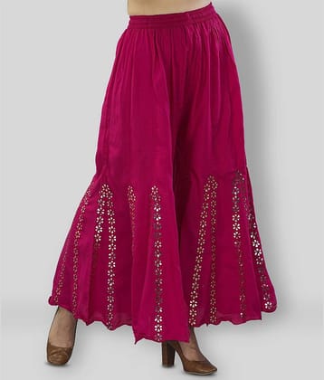 FABRR - Maroon Rayon Flared Women's Palazzos ( Pack of 1 )