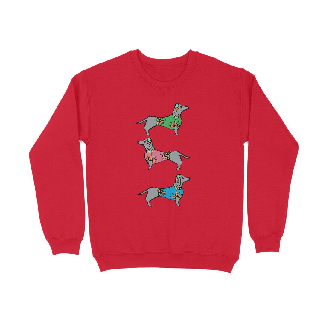 Sweatshirt (Men) - Three Dachshunds (8 Colours)