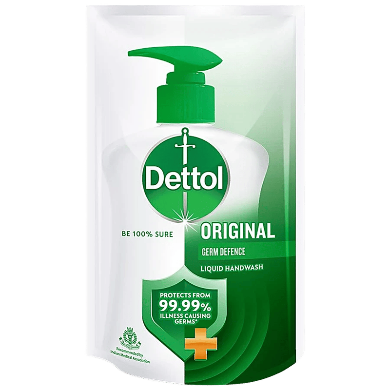 Dettol Liquid Handwash Refill - Original Hand Wash Germ Defence Formula, 10X Better Germ Protection, 175Ml