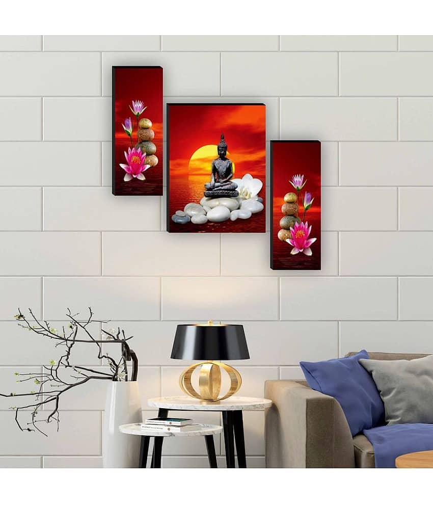 Saf Set of3 Buddha religious modern art MDF Painting Without Frame