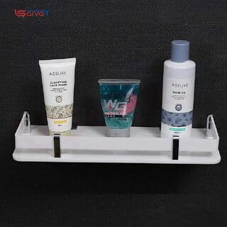 Sarvatr Multi-Purpose Acrylic Wall Mount Shelf Rack Kitchen and Bathroom Accessories (10 x 5 Inch) Acrylic Wall Shelf