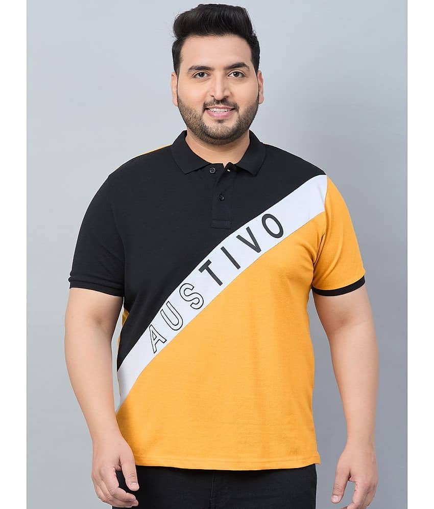AUSTIVO Cotton Blend Regular Fit Colorblock Half Sleeves Men's Polo T Shirt - Multicolor ( Pack of 1 )