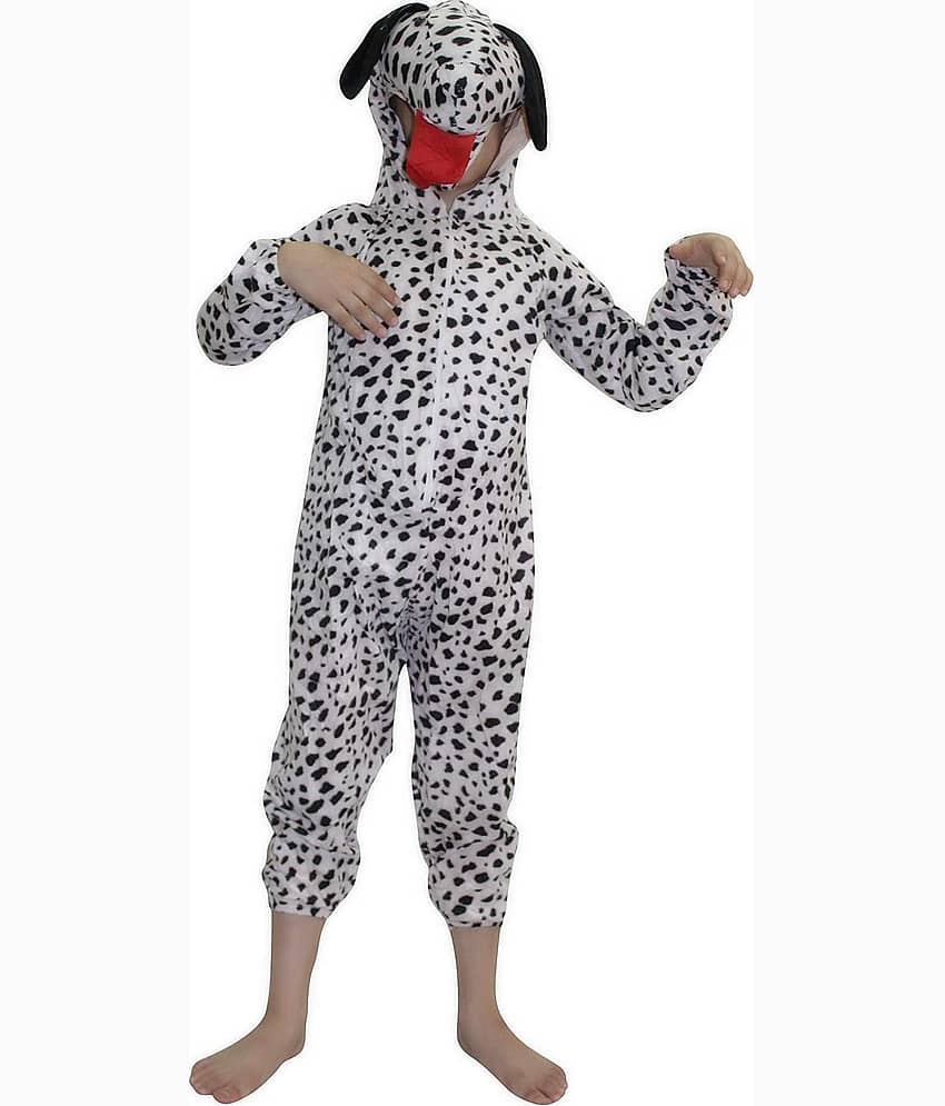 Kaku Fancy Dresses Dog Pet Animal Costume For Kids - Black & White, 3 - 4 Years | Animal Fancy Dress For Boys & Girls