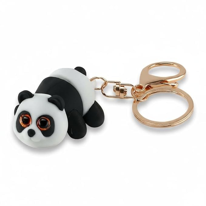 Vinglits Wild Beasts 3D Printed Keychains – Articulated Animal Toys, Pocket-Friendly Keyrings, Stress Relief Desk Toys for Kids & Adults, Collectible Accessories (Bobba - The Panda)