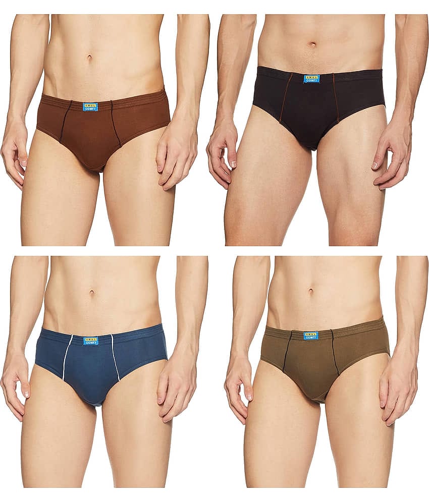 Amul comfy Multicolor Cotton Men's Briefs ( Pack of 4 )