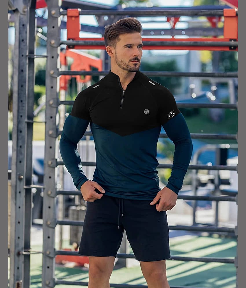 AUSK Teal Blue Polyester Slim Fit Men's Sports T-Shirt ( Pack of 1 )